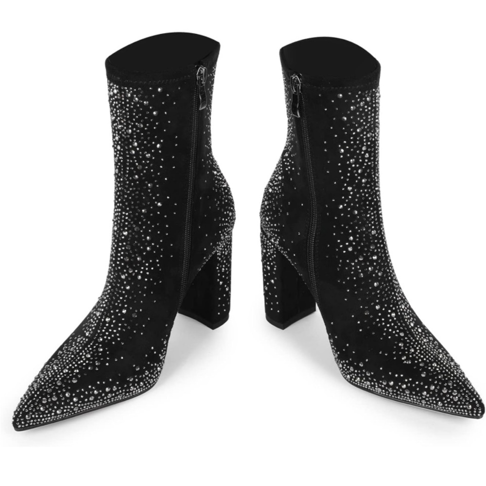 Sooo pretty 🤩 Ankle Boots for Women with Chunky Heel, Pointed Toe, Side Zipper